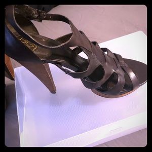 BCBG Brown Leather Heels